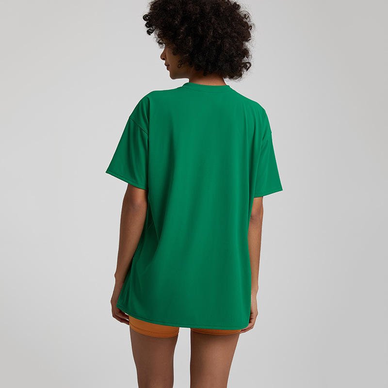 Custom Womens Sustainable Bamboo Cotton Casual Summer Short Sleeve High Low Loose T Shirt Basic Tees Top for Women Printing Logo