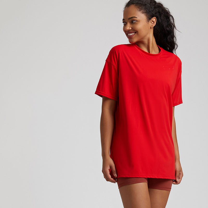 Custom Womens Sustainable Bamboo Cotton Casual Summer Short Sleeve High Low Loose T Shirt Basic Tees Top for Women Printing Logo