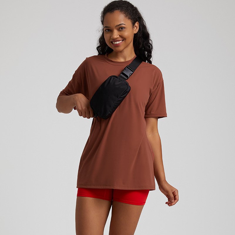 Custom Womens Sustainable Bamboo Cotton Casual Summer Short Sleeve High Low Loose T Shirt Basic Tees Top for Women Printing Logo