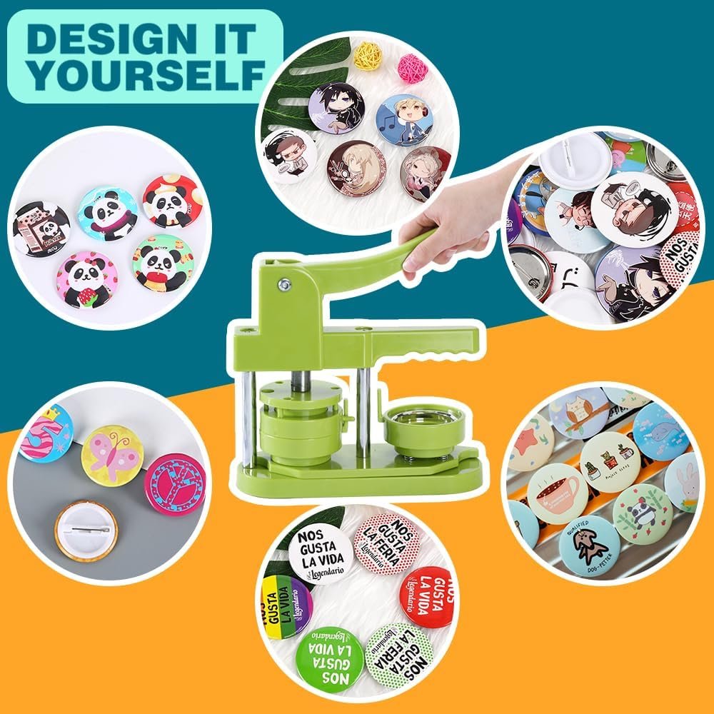 New button make Portable Button Badge Making Machine Metallic Badge Press Machine for Home school Making Badges & Buttons
