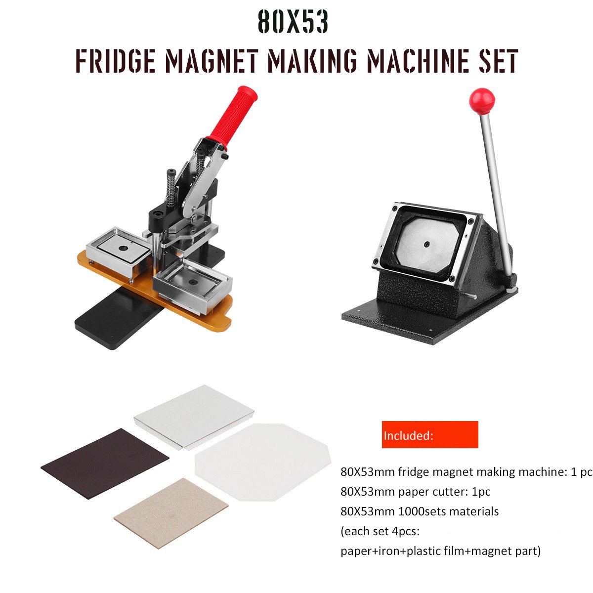 Hot sale 80X53mm rectangle shape magnetic photo maker machine magnetic photo press device Button Maker magnet pressing device