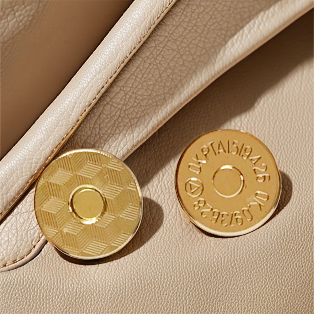 18mm Slim Light Gold Magnetic button for handbag Golden Metal snaps for purse and clothes