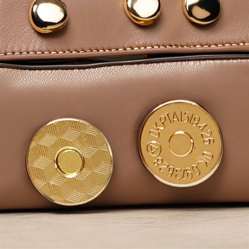 18mm Slim Light Gold Magnetic button for handbag Golden Metal snaps for purse and clothes