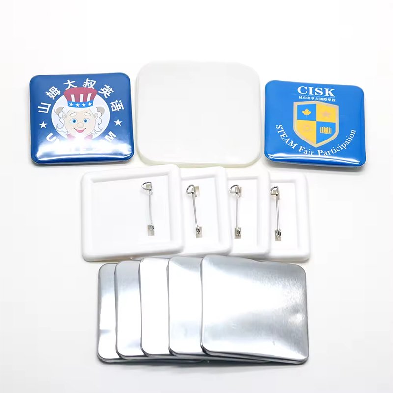Manual Button Badge Making Machine Kit with 5050mm/3232mm Square Paper Cutter for Custom Badges