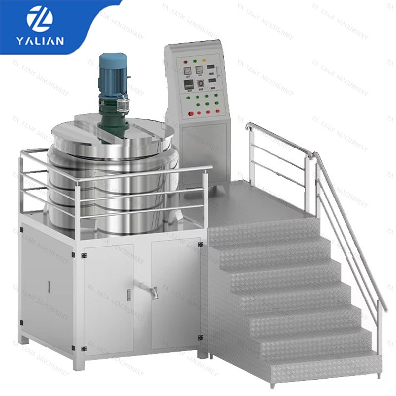 100l manufacturing automatic body lotion cream cosmetic liquid soap gel chemical vacuum emulsifier mixer tank machine