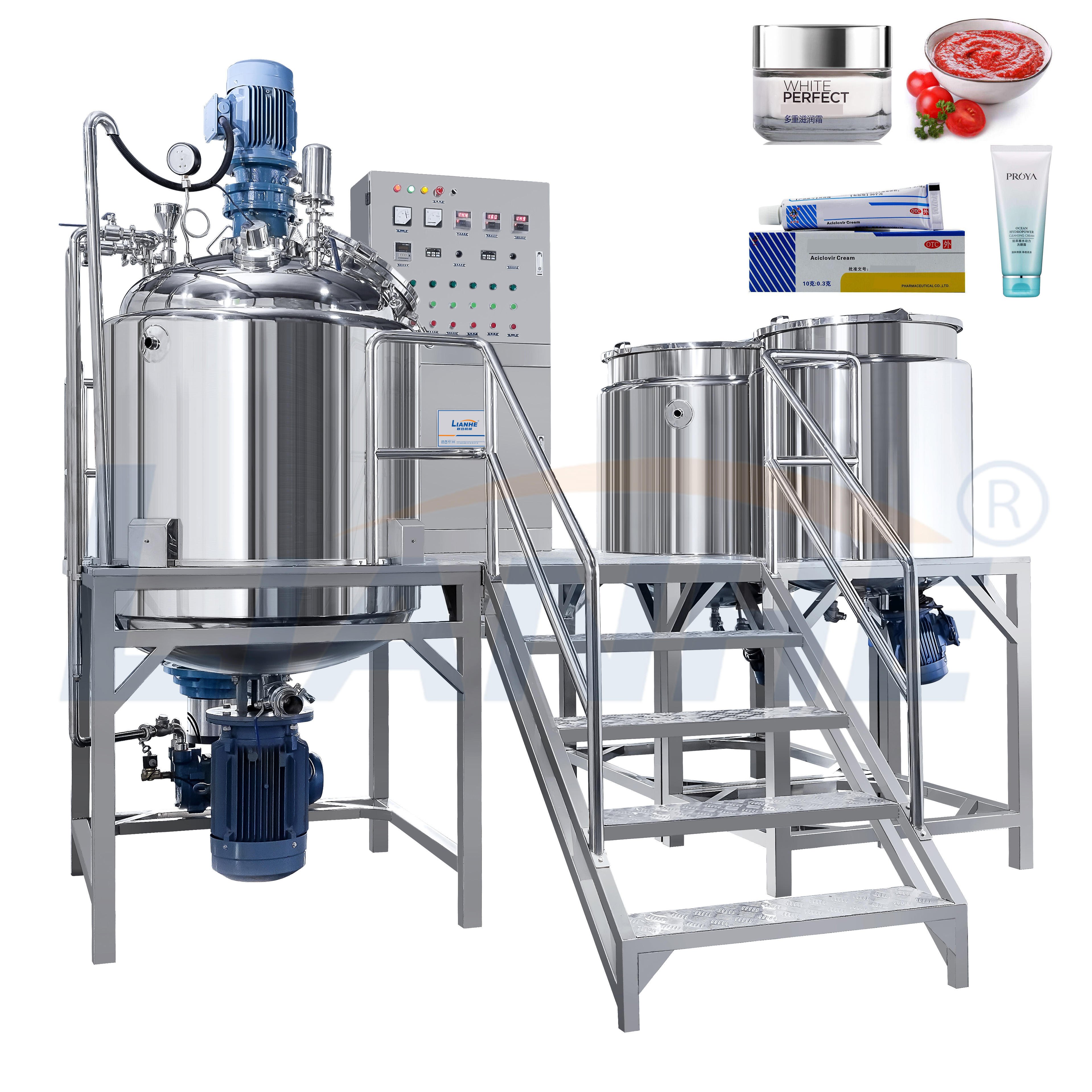 Lotion Emulsifying Mixer Cosmetic Cake Gel Vacuum Cream Emulsifier Mixer Petroleum Jelly Homogenizer Emulsifier Making Machine