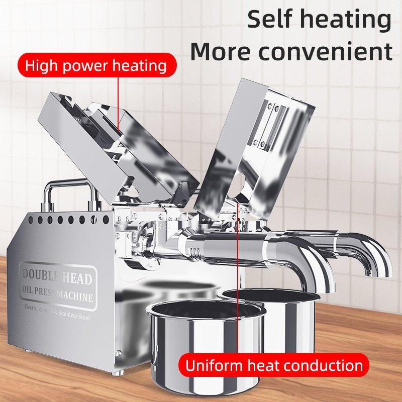 Avocado Peanut Sesame Vegetable Seeds Screw Intelligent Oil Presser Machine for Home Use B02 2 Head Hot Sell Automatic 110V/220V
