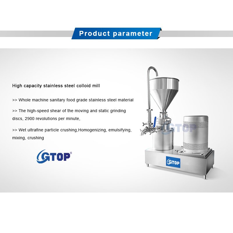Gtop Cocoa Bean Butter Paste Grinder Commercial Horizontal Colloid Mill Nut Peanut Butter Mill Grinder Grinding Maker