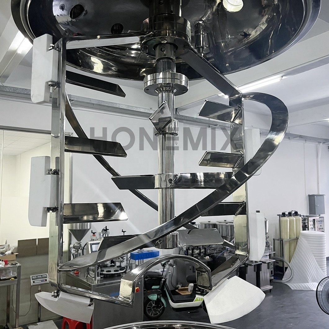 Guangzhou Hone Machinery Cosmetic Cream Toothpaste Vacuum Homogenizer Mixer Hair Cream Making Machine