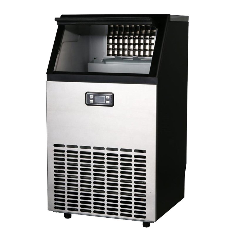 Ice Cube Block Making Machines 80kg Automatic Countertop Ice Maker Machine Commercial For Business Food Shop
