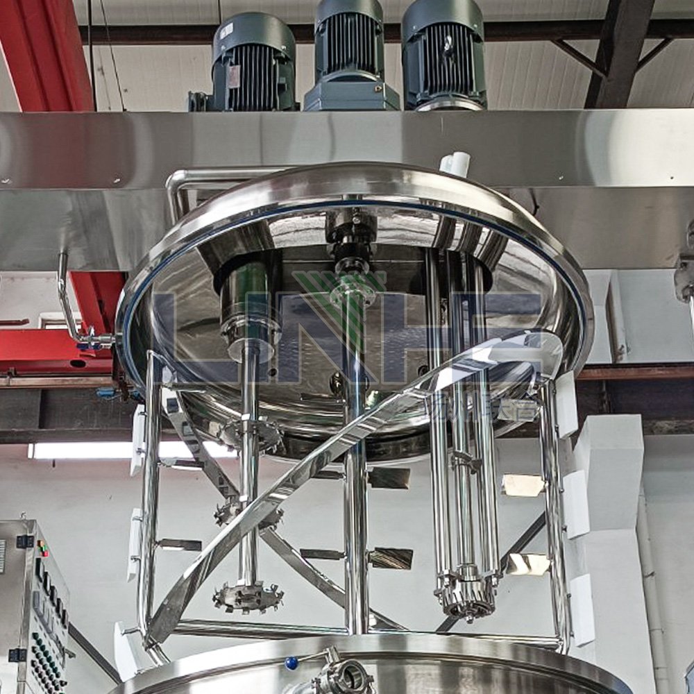 Stainless Steel Vacuum Emulsifying Machine Homogenizer Toothpaste Emulsifier Cosmetic Cream Cheese Making Machine