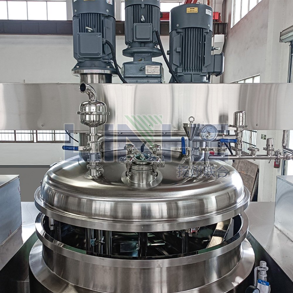 Stainless Steel Vacuum Emulsifying Machine Homogenizer Toothpaste Emulsifier Cosmetic Cream Cheese Making Machine