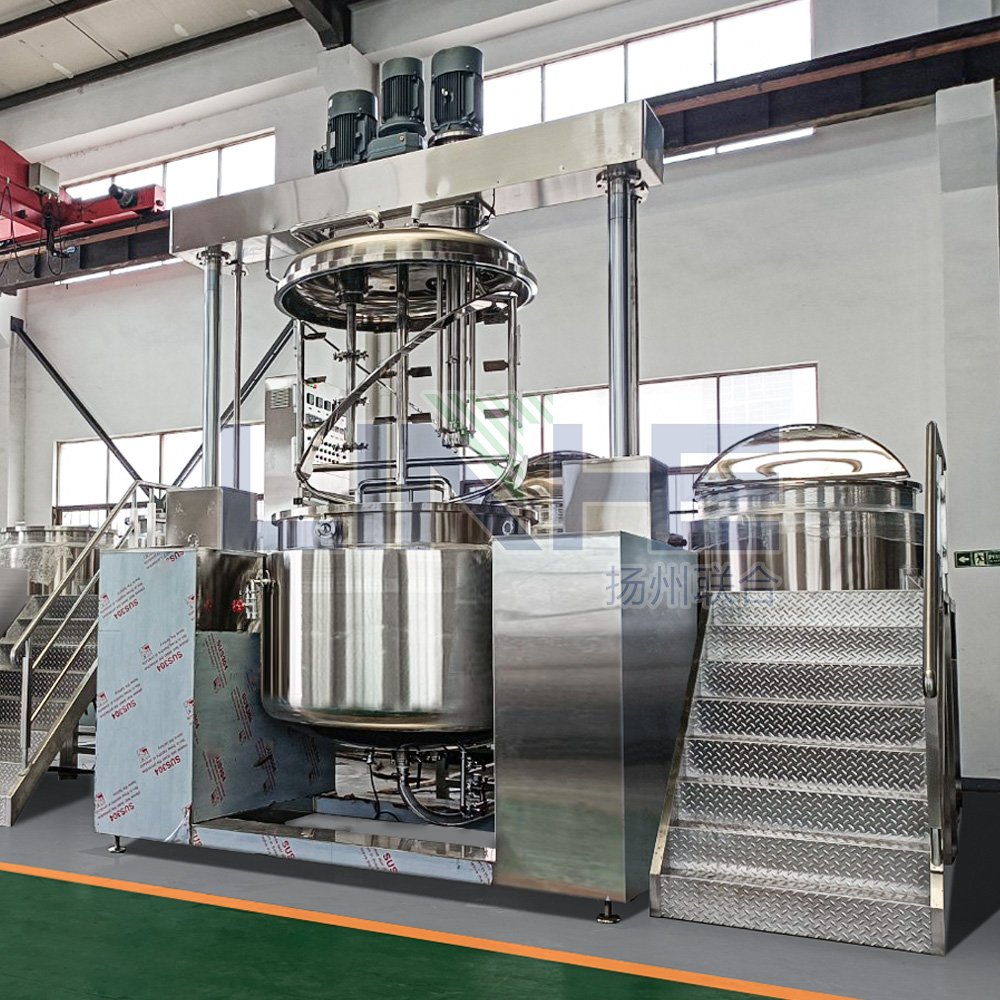 Stainless Steel Vacuum Emulsifying Machine Homogenizer Toothpaste Emulsifier Cosmetic Cream Cheese Making Machine