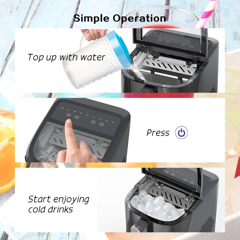 Factory New Household Automatic Countertop Handle Portable Small Mini Ice Cube Maker Machine For Home