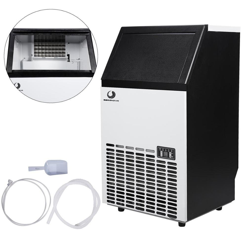 HZB-80 Commercial Ice Maker Milk Tea Shop 80kg Large Cube Ice Cube Making Machine