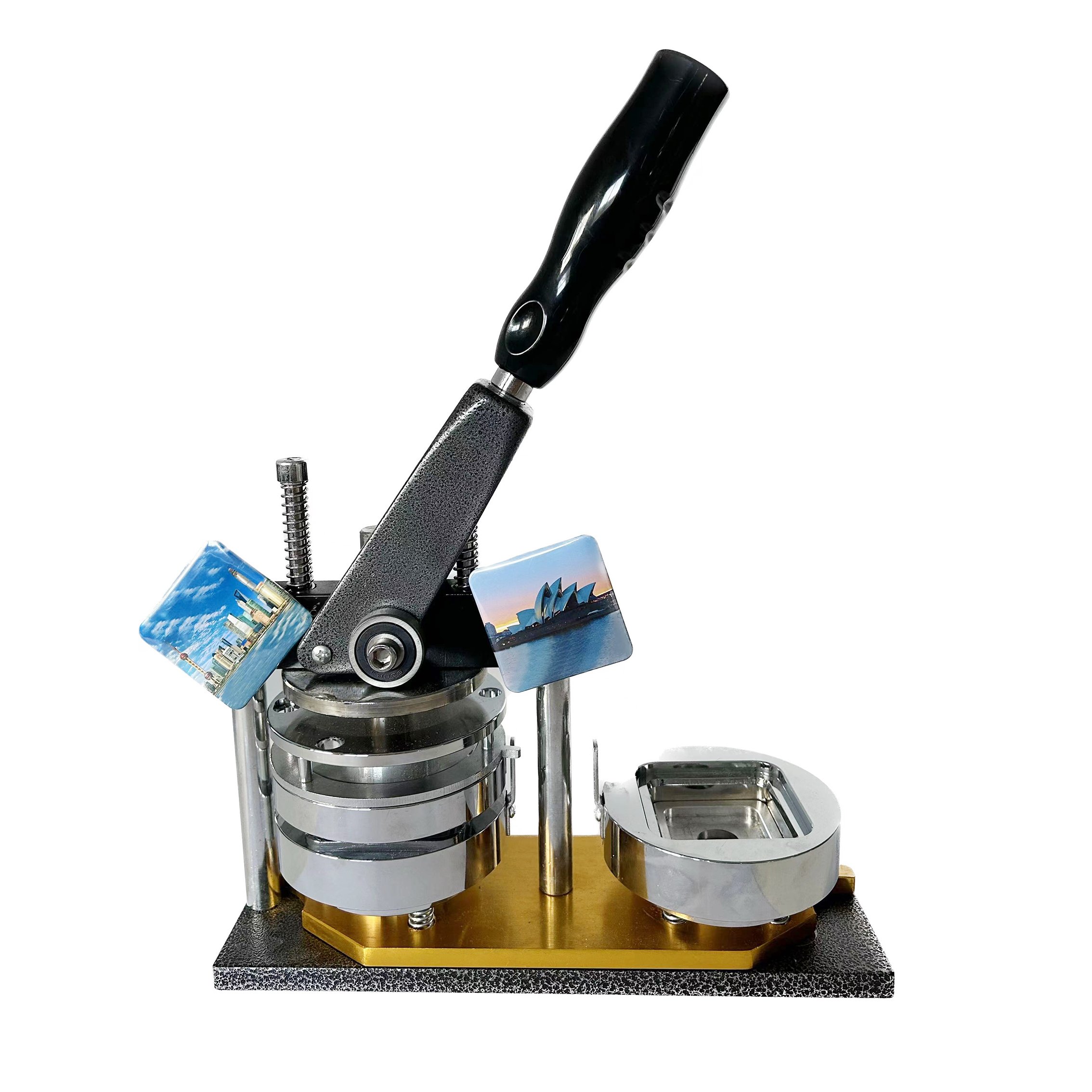 Square 50*50mm Badge Making Machine+Cutter +1000 pcs Fridge Magnet Material