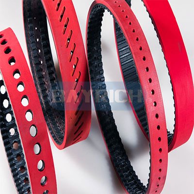 punching machine for Customized PU timing belts with cleats, coating, perforations and grooves