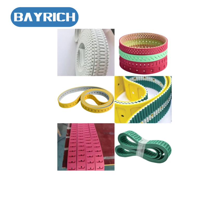 punching machine for Customized PU timing belts with cleats, coating, perforations and grooves