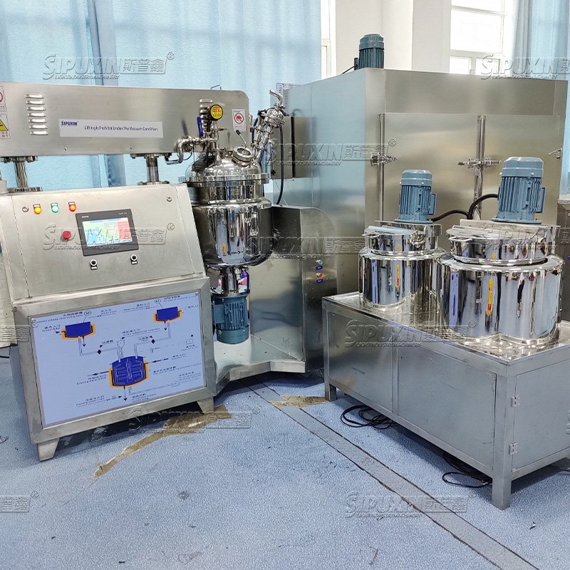 SPX PLC Control Vacuum Mixer Homogenizer Cosmetic Making Machinery For Sun Cream Night Cream