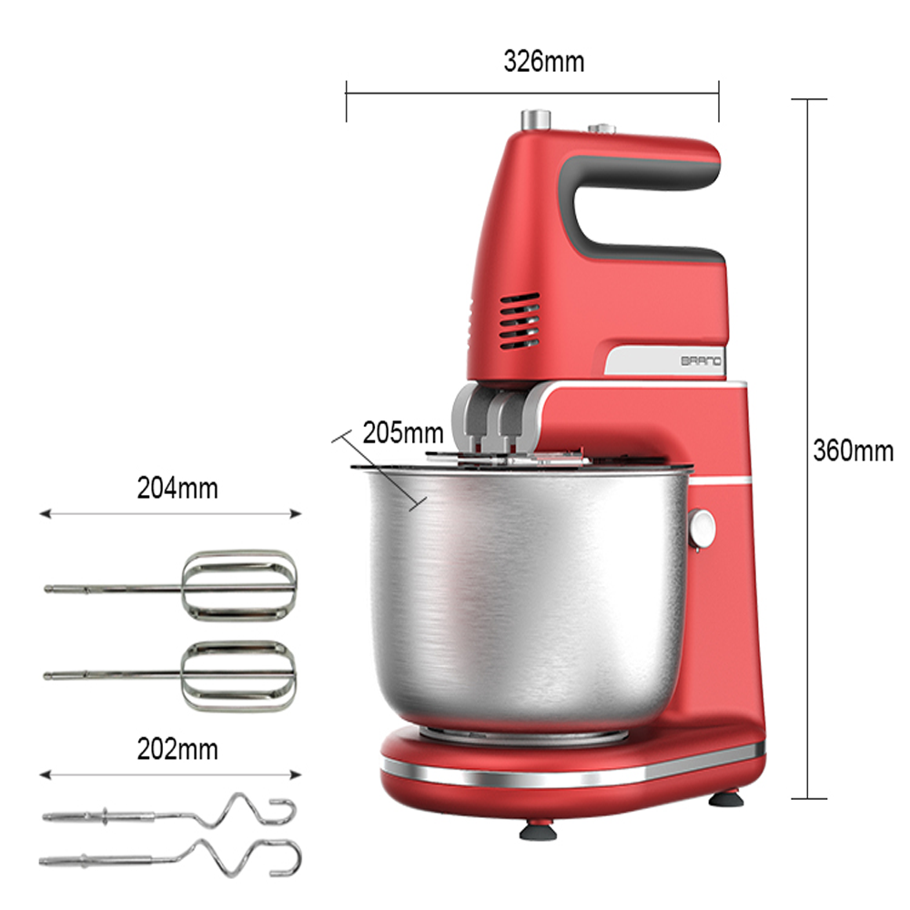 Stainless Steel 3.5L Bowl Planetary Cake Dough Egg Mixer Machine Kitchen Appliances Home Hand Stand Electric Mixer