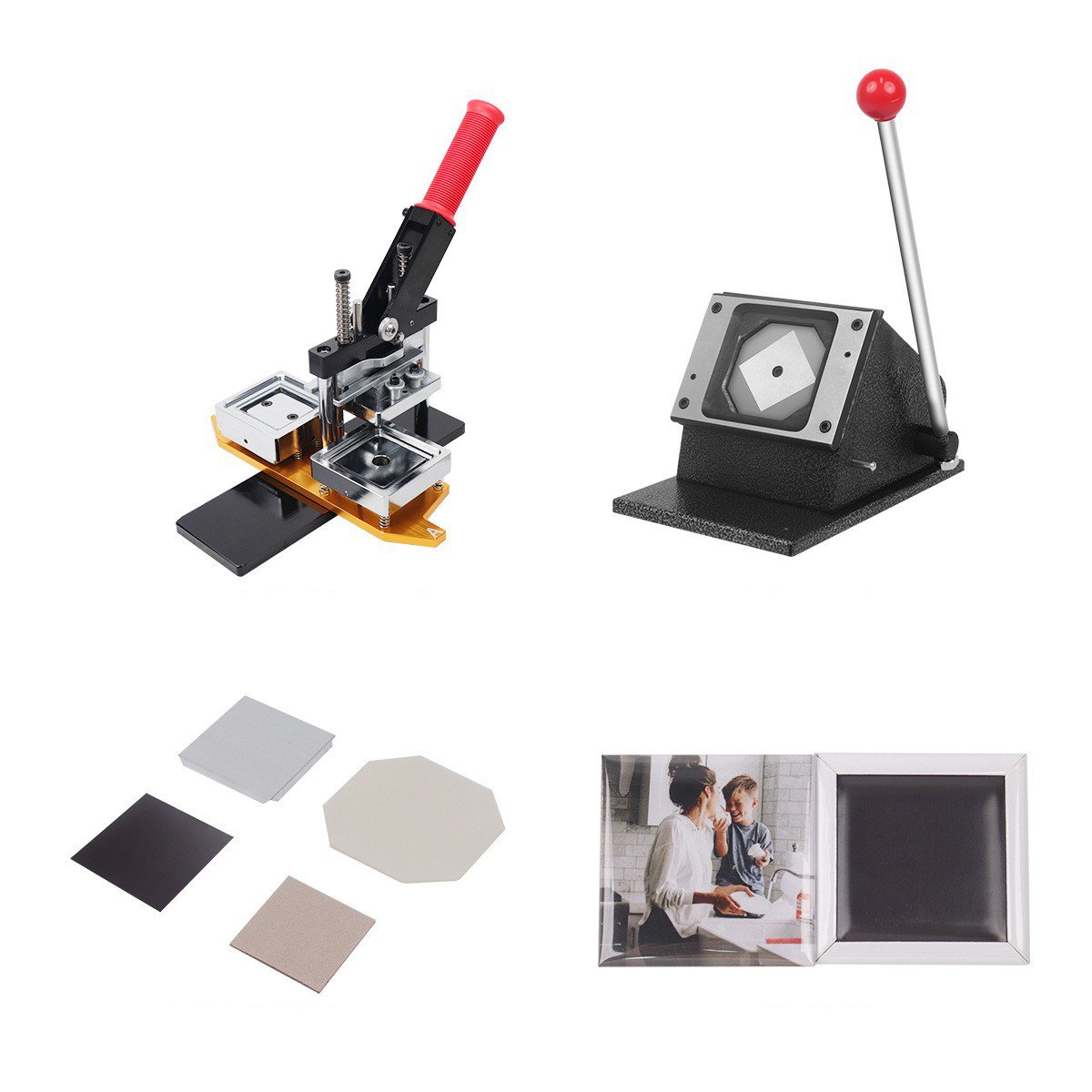 63.5mm Square Magnet Fridge Magnet Badge Machine With Cutter With 1000sets Refrigerator Magnet badges