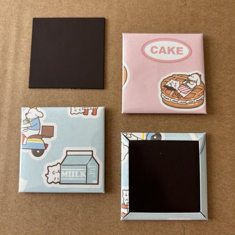 63.5mm Square Magnet Fridge Magnet Badge Machine With Cutter With 1000sets Refrigerator Magnet badges