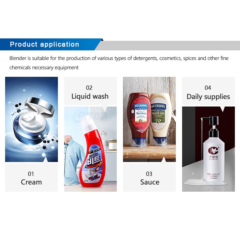 Gtop 500 Liter Dishwashing Liquid Detergent Making Machine Homogenizer Mixer Mixing Tank Stirrers Blending Equipment With Jacket