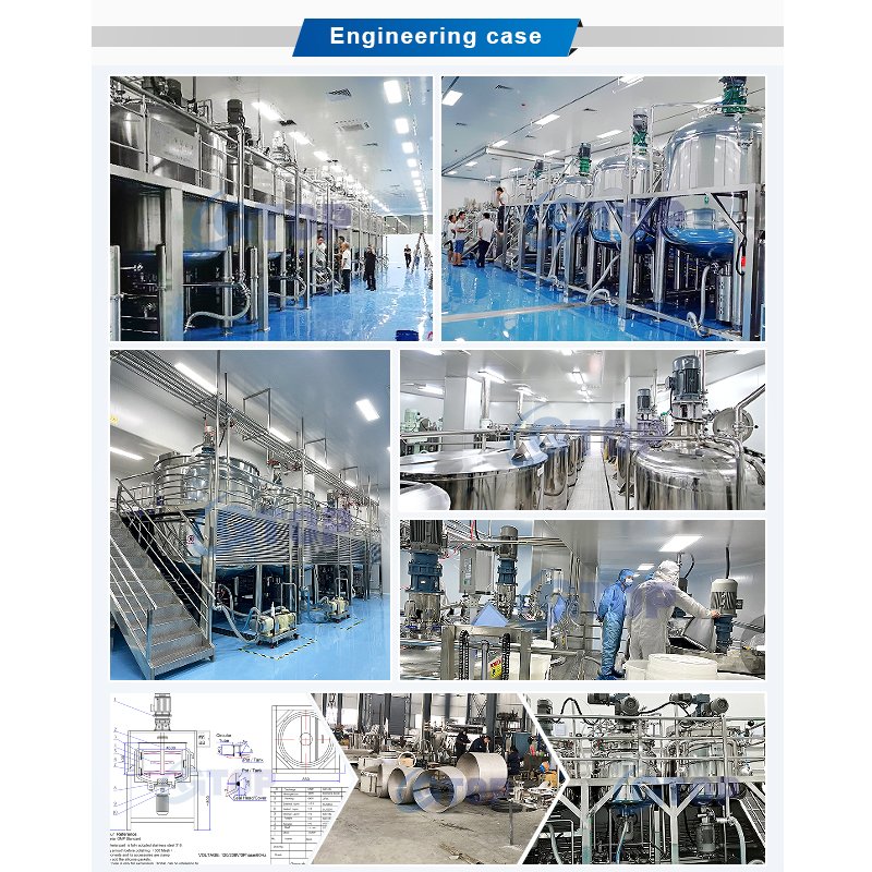 Gtop 500 Liter Dishwashing Liquid Detergent Making Machine Homogenizer Mixer Mixing Tank Stirrers Blending Equipment With Jacket
