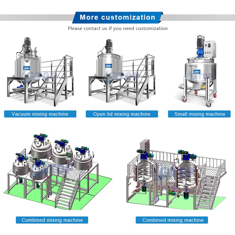 Gtop 500 Liter Dishwashing Liquid Detergent Making Machine Homogenizer Mixer Mixing Tank Stirrers Blending Equipment With Jacket
