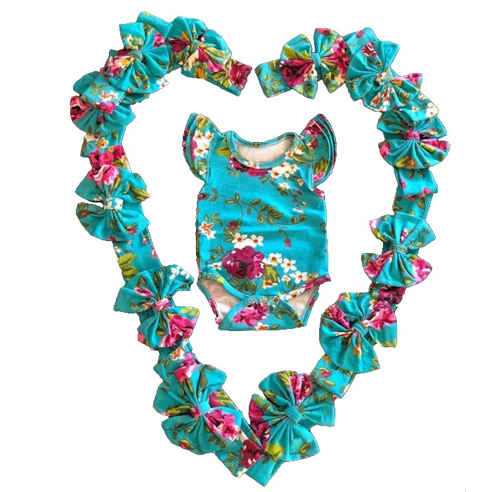 New style Three Layers Ruffle Flutter Onesie Newbron Girls Soft Cotton Rompers