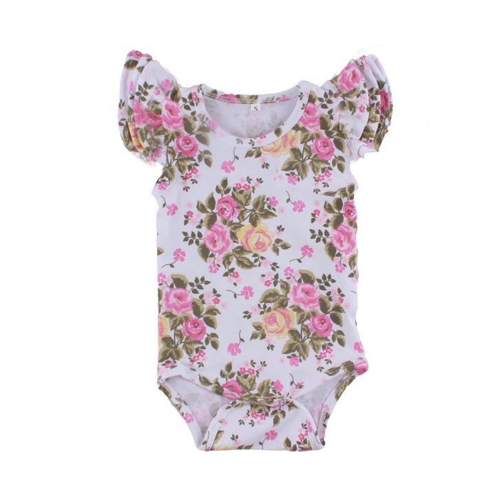 New style Three Layers Ruffle Flutter Onesie Newbron Girls Soft Cotton Rompers
