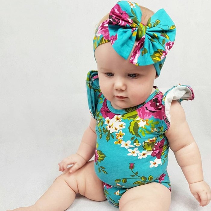 New style Three Layers Ruffle Flutter Onesie Newbron Girls Soft Cotton Rompers