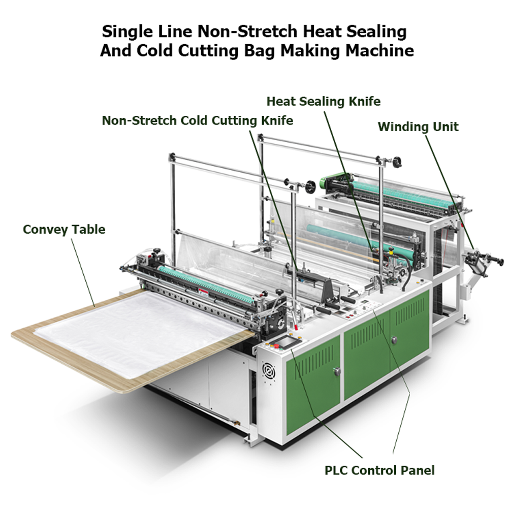 Bag making machine CX-1200 single layers non-strech High quality high speed plastic bags machine making automatic