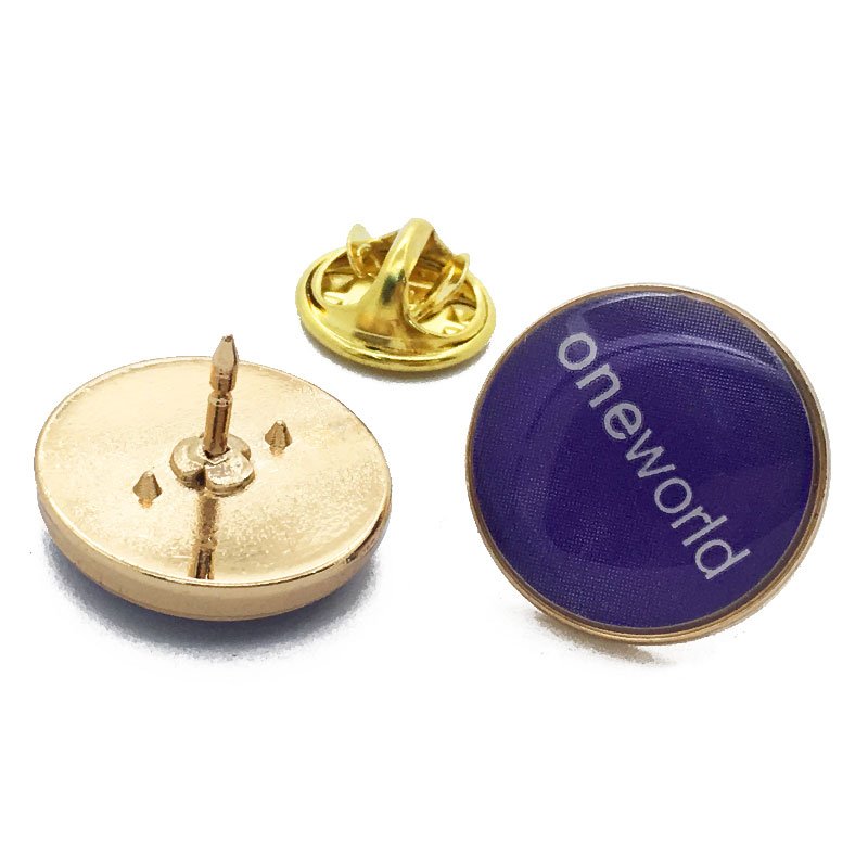 Personalised Zinc Alloy Hard Golden Empty Round Enamel Lapel Metal Logo Custom Badges Pin Button