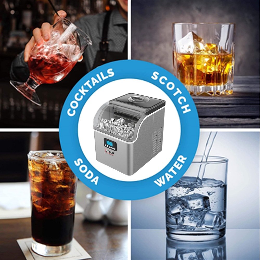15kg Tabletop Office Portable Small Size home ice maker machine Use Cube with crusher Pellet Ice Making Machine Kitchen