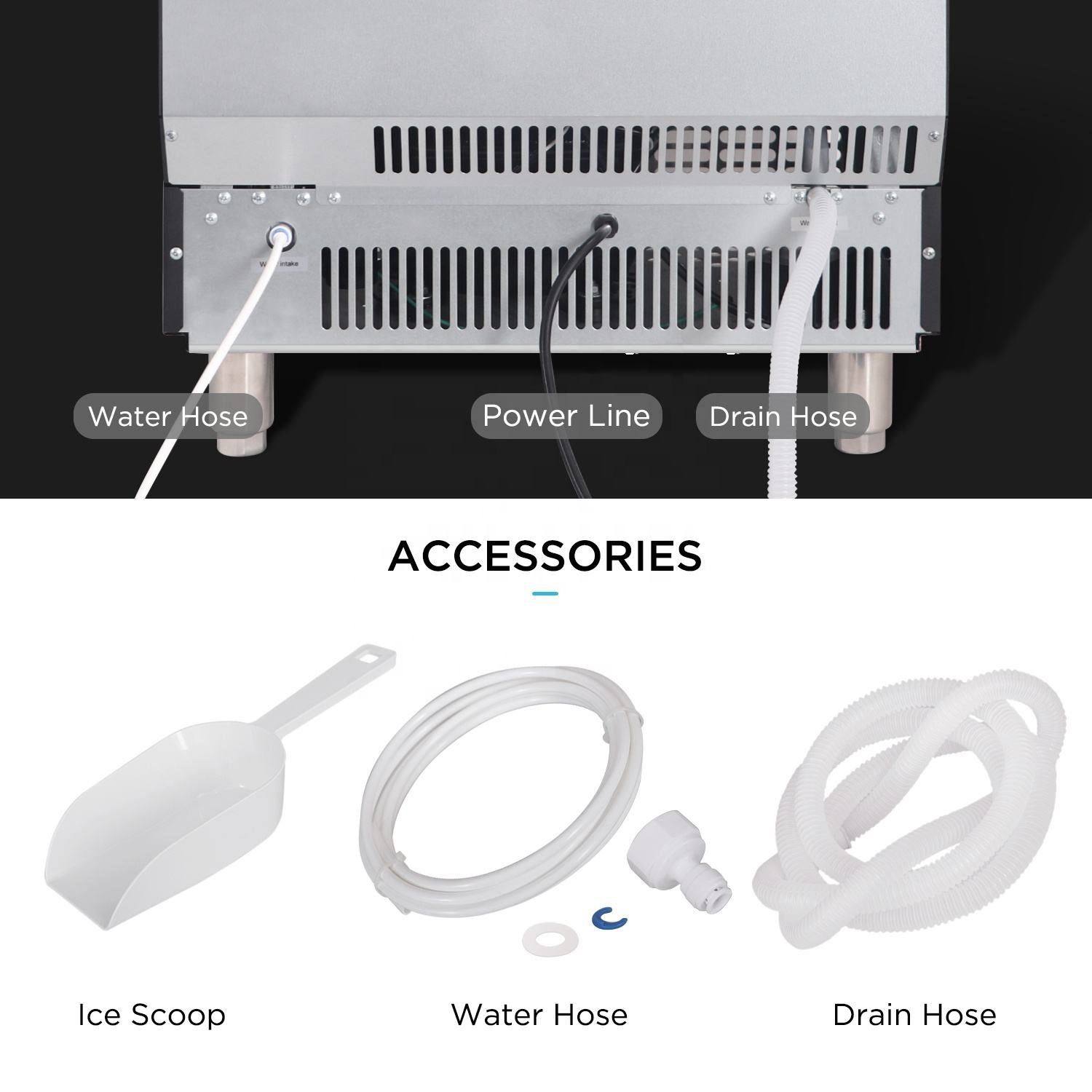 Ice Cube Maker Machine Commercial 80kg Automatic Countertop Block Ice Making Machines For Business Home Food Shop