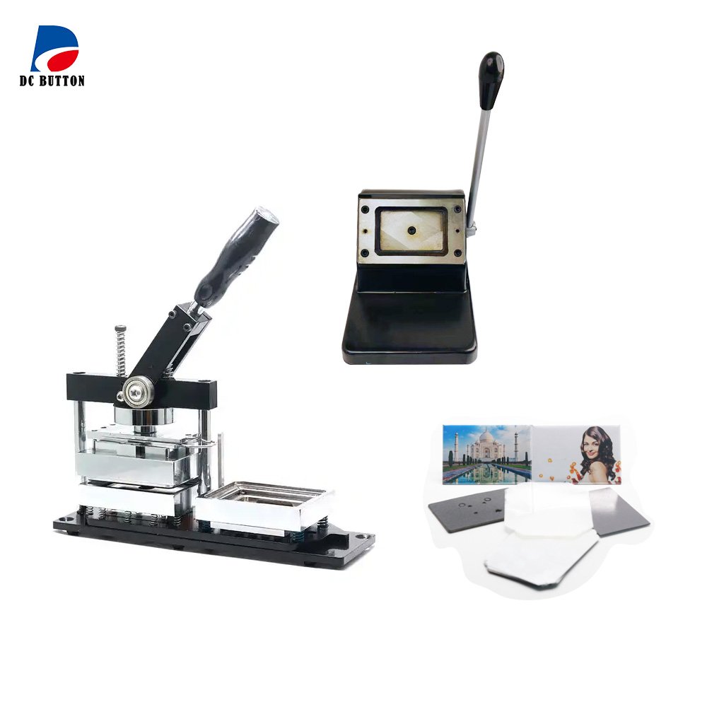 80*53MM Angular Corner Machine Rectangle Shape Fridge Magnet Button Maker+Paper Cutter+500pcs Fridge Magnet Materials