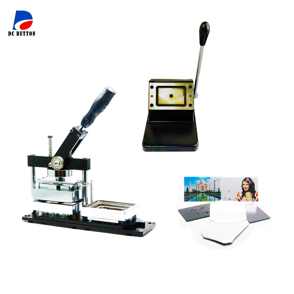 80*53MM Angular Corner Machine Rectangle Shape Fridge Magnet Button Maker+Paper Cutter+500pcs Fridge Magnet Materials