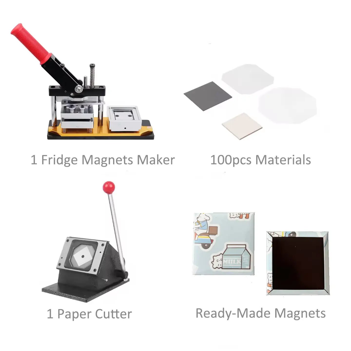 50*50MM Square Fridge Magnets Badge Making Machine Fridge Magnet Photo Maker With Cutter And 100 Magnets