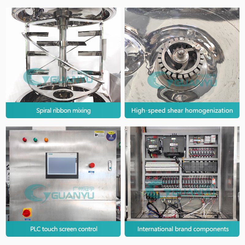 Cosmetic Cream Manufacture Equipment 200l Vacuum Homogenizer Emulsifier Mixing Machinery Body Lotion Vacuum Homogenizing Mixer