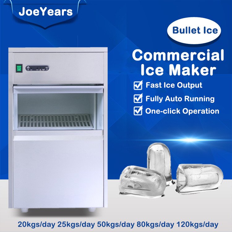 Household 20kgs Bullet Ice Maker 6kgs Storage Ice Making Machine Commercial 220W Bullet Shape Ice Machine