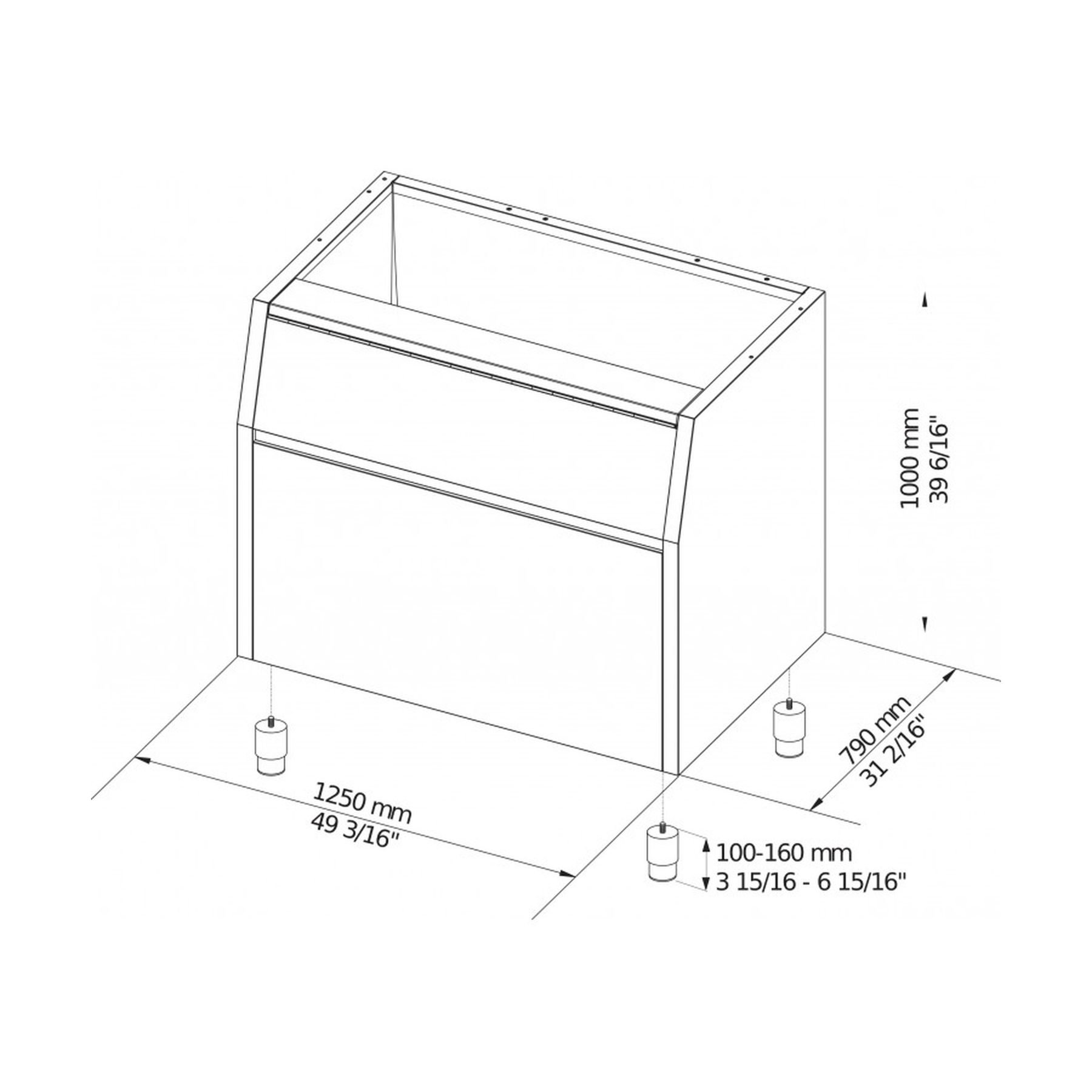 Versatile Ice Storage Unit - Compatible with All Modular Ice Machines - Robust Stainless Steel Body & Large 350 Kg