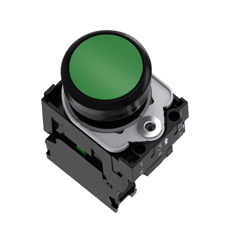 New Original Illuminated Pushbutton, 3SU11360AB401BA0, 22 MM, Round, Plastic Metal, Green, Pushbutton, Flat 230 V AC