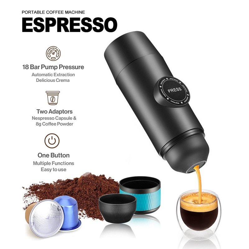 Italian home heating semi-automatic usb mini type Car outdoor camping portable capsule coffee machine