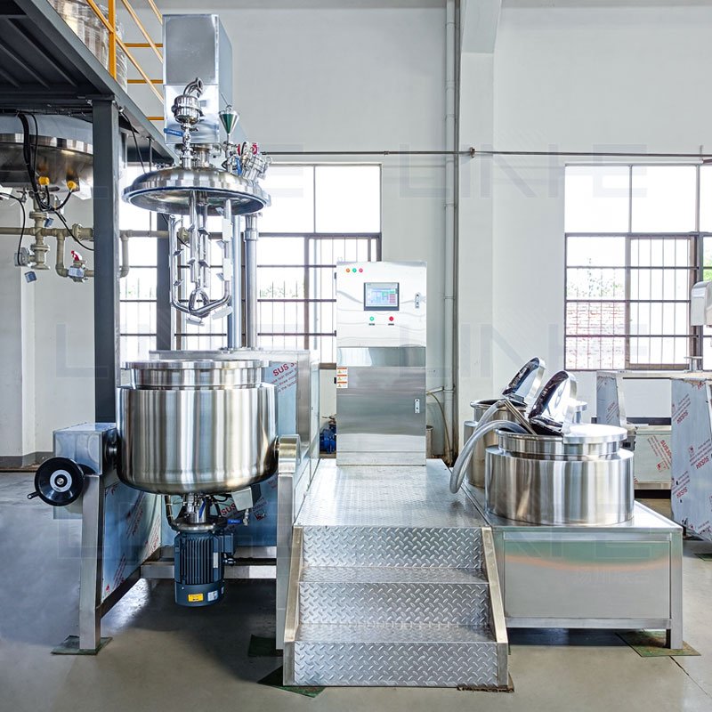 Cosmetics Facial Body Cream Ointment Vacuum Emulsifier Mixer with Water Oil Phase Steam Heat Homogenizer mixing machine