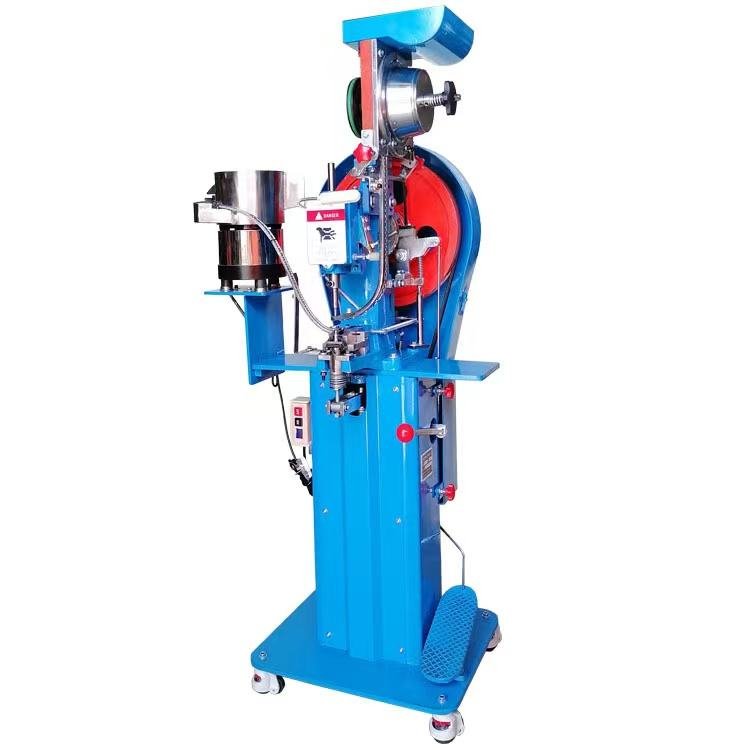 Automatic Jeans Brass Round Snap Button Punching Machine Press Button Machine Tent Tarpaulin Curtain Eyelet Machine
