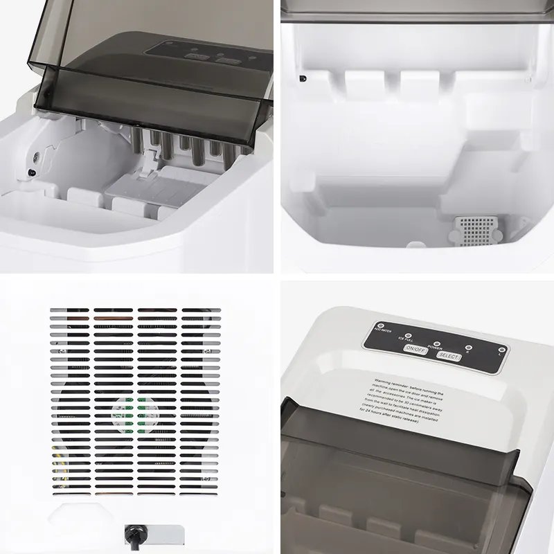 Bar Ice Maker Home Appliance Kitchen Self-Cleaning Ice Machine In Cubes with Spoon and Basket Ice Making Machine