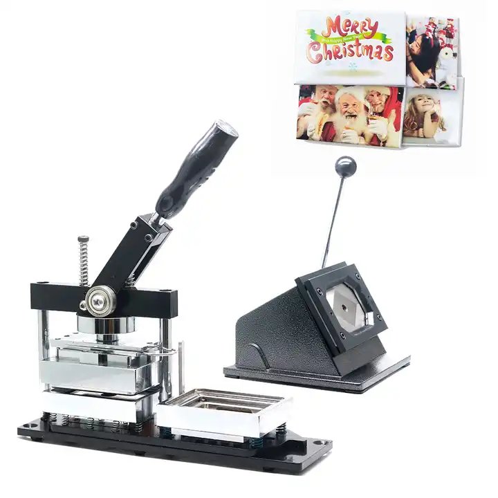 80*53MM Angular Corner Machine Rectangle Shape Fridge Magnet Button Maker+ Paper Cutter+1000pcs Fridge Magnet Materials