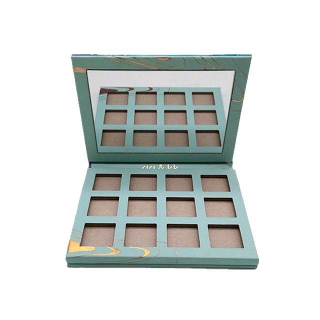 Square Sunroof Cover with Printed Magnetic Button 12-Color Embossed Eye Shadow Box Square Shadow Tray