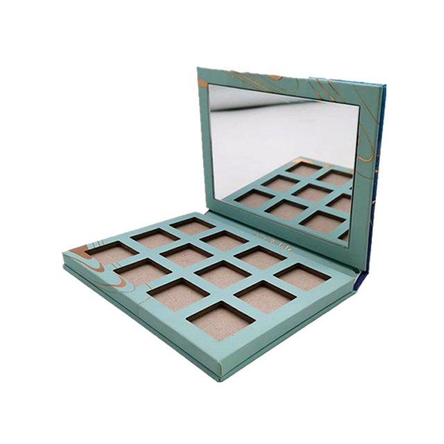 Square Sunroof Cover with Printed Magnetic Button 12-Color Embossed Eye Shadow Box Square Shadow Tray